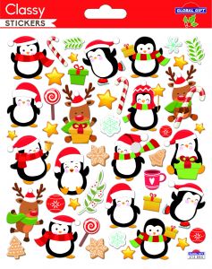 Pegatinas classy 3d navidad pingüinos