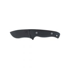 Cuchillo de caza Salamandra, hoja de 9 cm de acero D2, total 23 cm, 280 gramos, cachas HDM-300, 212212 + pañuelo desenfunda