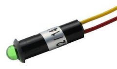 Piloto LED 5mm 12Vdc Verde Con Cable De 150mm