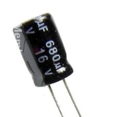 Condensador Electrolitico 680uF 16Vdc Medidas 10x17mm Radial