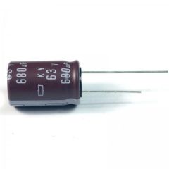 Condensador Electrolitico 680uF 63Vdc Medidas 13x25mm Radial