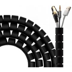 AISENS Organizador De Cable En Espiral 25mm, Negro, 3.0 m