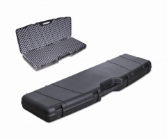 Maletin para armas de Fibra Negro Megaline, material de ABS rígido, con 4 cierres, interior acolchado