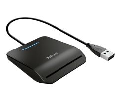 Trust Primo lector de tarjeta inteligente Interior USB CardBus+USB 2.0 Negro