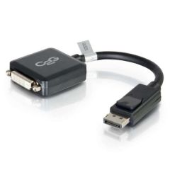 C2G Adaptador convertidor de DisplayPort™ macho a DVI-D Single Link hembra, 20 cm, negro