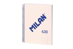 Milan cuaderno espiral formato a4 pautado 7mm - 80 hojas de 95 gr/m2 - microperforado, 4 taladros - color beige