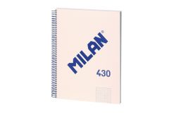 Milan cuaderno espiral formato a4 cuadricula 5x5mm - 80 hojas de 95 gr/m2 - microperforado, 4 taladros - color beige