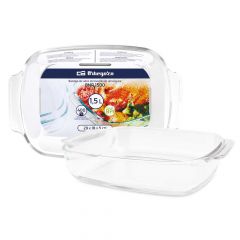 Orbegozo serie bnr bandejas de vidrio - 3.7l - versatilidad y resistencia en tu cocina - servir y almacenar apto para horno - microondas y lavavajillas