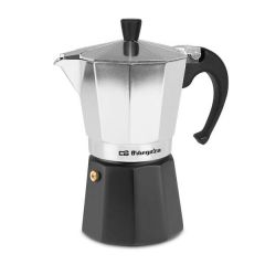 Orbegozo kfm 630 cafetera de aluminio - prepara 6 tazas de cafe en minutos - mango ergonomico para un manejo seguro - valvula de seguridad para tranquilidad