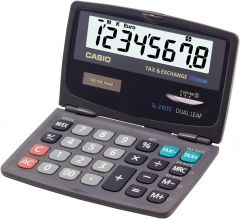Casio sl-210te calculadora de bolsillo tipo concha - pantalla 10 digitos - funcion conversor de euros - color gris oscuro