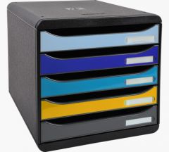 Exacompta Schubladenbox Bee Blue 5 fächer mehrfarbig für A4+ offene organizador para cajón de escritorio Plástico Colores surtidos