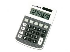 Milan calculadora 8 digitos - calculadora de sobremesa - 3 teclas de memoria y raiz cuadrada - color gris oscuro