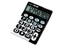 Milan calculadora 10 digitos - calculadora de sobremesa - teclas grandes - tecla rectificacion entrada de datos - color negro/blanco