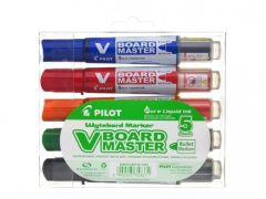 Pilot V-Board Master marcador 5 pieza(s) Punta redonda Negro, Azul, Verde, Naranja, Rojo