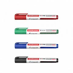 Set 4 marcadores pizarra blanca con tinta líquida lw-600 negro, azul, rojo, verde erich krause 58362