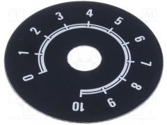 Disco Boton De Mando Numerado Escala 0 A 10, Diametro 50mm Color Fondo NEGRO