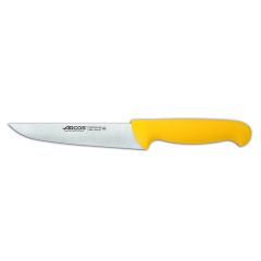 Cuchillo de cocina Arcos Colour - Prof  290500 de acero inoxidable Nitrum y mango ergonómico de Polipropileno de color amarillo y hoja de 13 cm, funda display