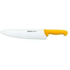 Cuchillo de cocinero Arcos Colour - Prof  290900 de acero inoxidable Nitrum y mango ergonómico de Polipropileno de color amarillo y hoja de 30 cm, funda display