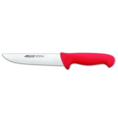 Cuchillo de carnicero Arcos Colour - Prof  291622 de acero inoxidable Nitrum y mango ergonómico de Polipropileno  de color rojo y hoja de 18 cm, funda display