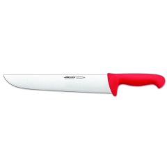 Cuchillo de carnicero Arcos Colour - Prof  291922 de acero inoxidable Nitrum y mango ergonómico de Polipropileno de color rojo y hoja de 30 cm, funda display