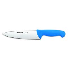 Cuchillo de cocinero Arcos Colour - Prof  292123 de acero inoxidable Nitrum y mango ergonómico de Polipropileno de color azul y hoja de 20 cm, funda display