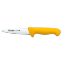 Cuchillo de carnicero Arcos Colour - Prof  292900 de acero inoxidable Nitrum y mango ergonómico de Polipropileno de color amarillo y hoja de 13 cm, funda display