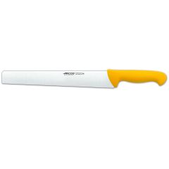 Cuchillo para salami Arcos Colour - Prof  295700  de acero inoxidable Nitrum y mango ergonómico de Polipropileno de color amarillo y hoja de 30 cm, funda display