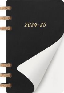 Agenda 12 meses 2025 académica espiral l (13 x 21 cm) negra tapa blanda moleskine dsspb12amwh3y25