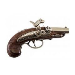 Réplica de pistola Filadelfia Deringer Denix de la Guerra Civil de los Estados Unidos 1862 de 20 cm fabricada en metal