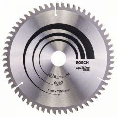 Bosch 2 608 640 642 - Hoja de sierra circular Optiline Wood - 216 x 30 x 2,8 mm, 60 (pack de 1)