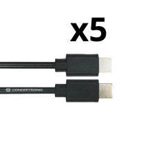 Kit 5 unidades cable usb 3.0 a macho a usb-c  nortess 1metro color negro
