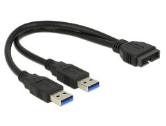 DeLOCK 0.25m USB3.0/2xUSB3.0 cable USB 0,25 m USB 3.2 Gen 1 (3.1 Gen 1) 2 x USB A Negro