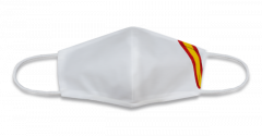 Mascarilla homologada reutilizable color blanco con bandera de España, Accesorio Facial Albainox, 35% algodón, 65% poliéster, hasta 70 lavados, 30679