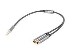 GENESIS A20 cable de audio 0,2 m 3,5mm Negro, Plata