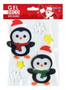 Pegatinas gel deco navidad pingüinos