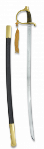Espada De Caballeria Dorada En Acero Inoxidable con una longitud de 84 cm y hoja de acero inoxidable 31744