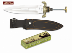 Cuchillo de caza Fornitura, hoja de 23 cm 7Cr17, espesor de 5 mm,separadores de piel, sin filo