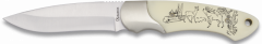 Cuchillo Martinez Albainox con mango ABS virola de aluminio y Hoja de acero inox de  9.5 Cm, incluye funda de piel sistética 32199GR571