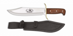 Cuchillo Martinez Albainox Cowboy mango de madera y Hoja de acero inox de 25 cm. Incluye Funda de piel 