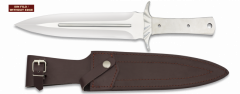 Cuchillo de Caza Rematador Fornitura, con Hoja de Acero Inox de 23,5 cm, Virola de Acero. Incluye Funda de piel, espesor de 4,8 mm