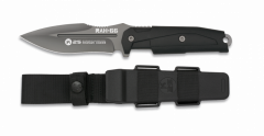 Cuchillo táctico K25 RAH-66, hoja de acero inox de 11,5 cm, grosor de 3,9 mm, mango de goma, funda ABS-Nylon