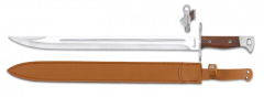 Cuchillo Bayoneta Albainox con mango de madera, hoja de acero inox de 39,5 cm, incluye funda de piel