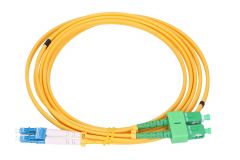 Extralink PATCHCORD SC/APC-LC/UPC SM G.657A1 DUPLEX 3.0MM 5M cable de fibra optica FTTH G.657.A1 Amarillo