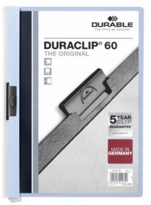 Durable Duraclip 60 archivador PVC Azul claro, Transparente