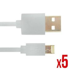 Kit 5 unidades cable lighting nortess iphone 5  6/7/8/ x ipad 2 metros color blanco