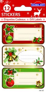 Etiquetas navidad decoracion rojo y verde