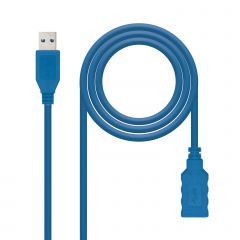 Cable USB 3.0 A Macho A USB A Hembra AZUL 2m