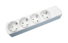 Base Multiple 4 Enchufes Schuko Sin Cable BLANCO