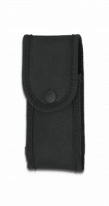 Funda para navaja de Nylon Martinez Albainox Acolchada de 14 X 6 Cm de color Negra con sistema de cierre de clip y presentada en blister 34432