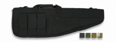 Funda De Arma larga Negra de nylon oxford 600D de 85cm acolchada con cremallera y compartimentos para 3 cargadores y bolsillo grande 